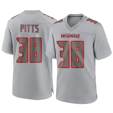 ＃38 Men's Derrek Pitts Gray Game Tampa Bay Buccaneers Atmosphere Fashion Jersey