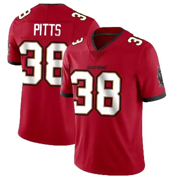 ＃38 Men's Derrek Pitts Red Limited Tampa Bay Buccaneers Team Color Vapor Untouchable Jersey