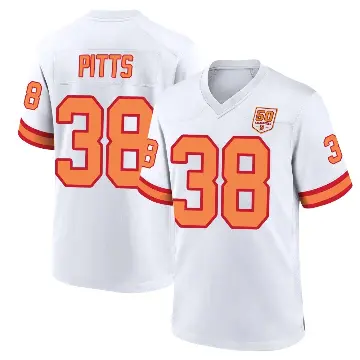 ＃38 Men's Derrek Pitts White Game Tampa Bay Buccaneers '76 50th Season Jersey