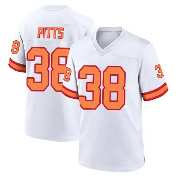 ＃38 Men's Derrek Pitts White Game Tampa Bay Buccaneers '76 Jersey