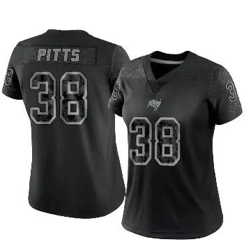 ＃38 Women's Derrek Pitts Black Limited Tampa Bay Buccaneers Reflective Jersey
