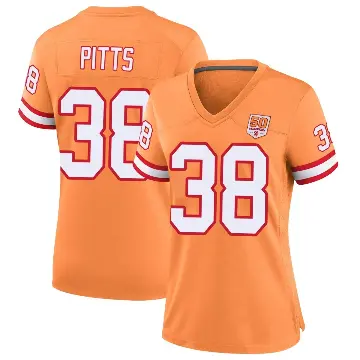 ＃38 Women's Derrek Pitts Cream Game Tampa Bay Buccaneers sicle 50th Season Jersey