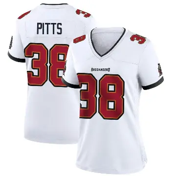 ＃38 Women's Derrek Pitts White Game Tampa Bay Buccaneers Jersey