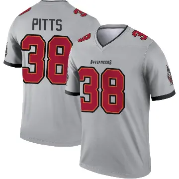 ＃38 Youth Derrek Pitts Gray Legend Tampa Bay Buccaneers Inverted Jersey