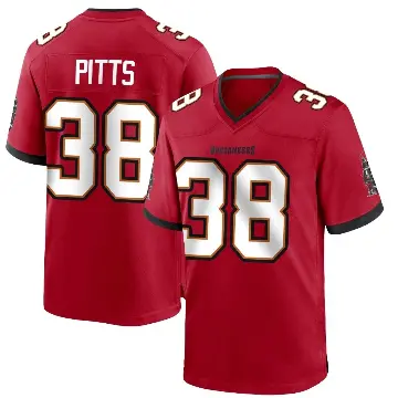 ＃38 Youth Derrek Pitts Red Game Tampa Bay Buccaneers Team Color Jersey