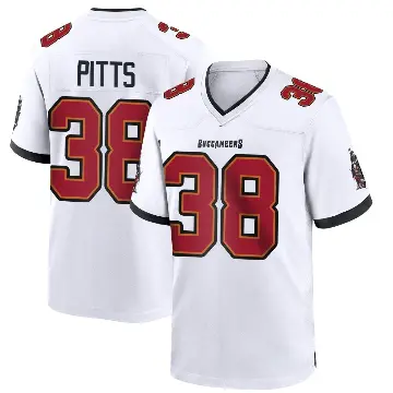 ＃38 Youth Derrek Pitts White Game Tampa Bay Buccaneers Jersey