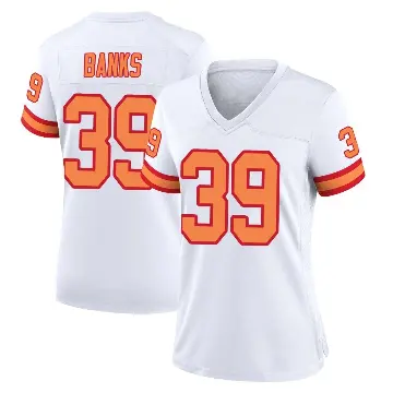 ＃39 Women's Marcus Banks White Game Tampa Bay Buccaneers '76 Jersey