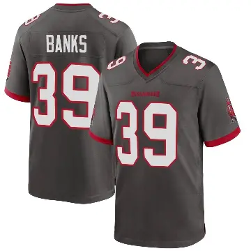 ＃39 Youth Marcus Banks Game Tampa Bay Buccaneers Pewter Alternate Jersey