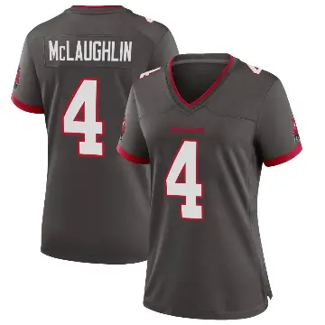 ＃4 Women's Chase McLaughlin Game Tampa Bay Buccaneers Pewter Alternate Jersey