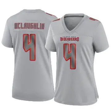 ＃4 Women's Chase McLaughlin Gray Game Tampa Bay Buccaneers Atmosphere Fashion Jersey