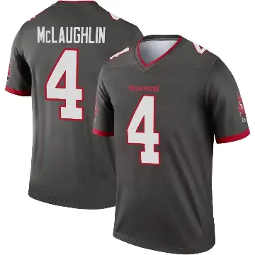 ＃4 Youth Chase McLaughlin Legend Tampa Bay Buccaneers Pewter Alternate Jersey