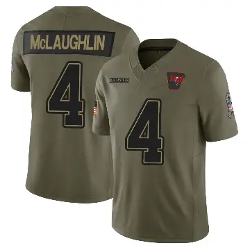＃4 Youth Chase McLaughlin Olive Limited Tampa Bay Buccaneers 2025 Salute to Service Jersey