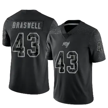 ＃43 Men's Chris Braswell Black Limited Tampa Bay Buccaneers Reflective Jersey