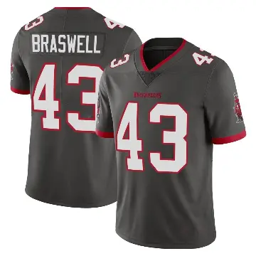 ＃43 Men's Chris Braswell Limited Tampa Bay Buccaneers Pewter Alternate Vapor Jersey