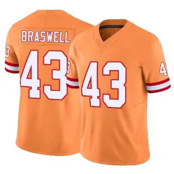 ＃43 Men's Chris Braswell Orange Limited Tampa Bay Buccaneers Vapor F.U.S.E. Jersey