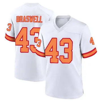＃43 Men's Chris Braswell White Game Tampa Bay Buccaneers '76 Jersey