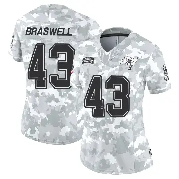 ＃43 Women's Chris Braswell Arctic Camo Limited Tampa Bay Buccaneers 2024 Salute to Service Jersey