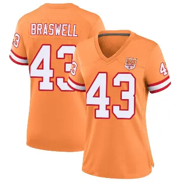 ＃43 Women's Chris Braswell Cream Game Tampa Bay Buccaneers sicle 50th Season Jersey