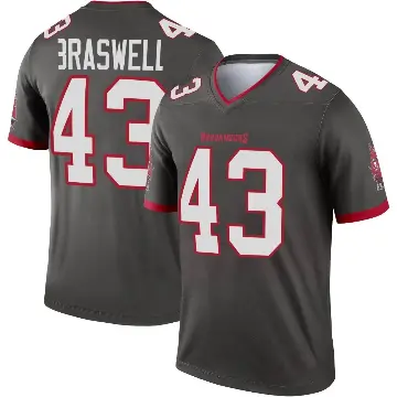 ＃43 Youth Chris Braswell Legend Tampa Bay Buccaneers Pewter Alternate Jersey