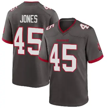 ＃45 Men's Deion Jones Game Tampa Bay Buccaneers Pewter Alternate Jersey