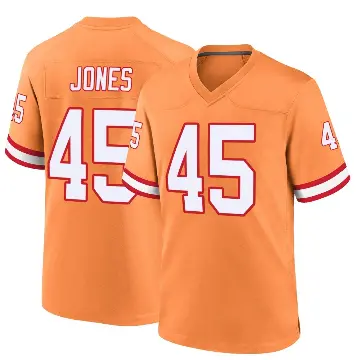 ＃45 Men's Deion Jones Orange Game Tampa Bay Buccaneers Throwback Jersey