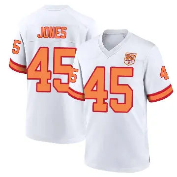 ＃45 Men's Deion Jones White Game Tampa Bay Buccaneers '76 50th Season Jersey