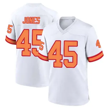 ＃45 Men's Deion Jones White Game Tampa Bay Buccaneers '76 Jersey