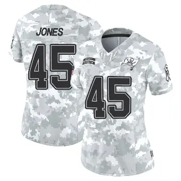 ＃45 Women's Deion Jones Arctic Camo Limited Tampa Bay Buccaneers 2024 Salute to Service Jersey