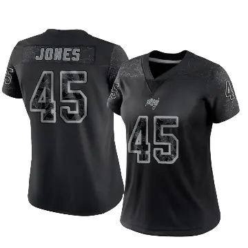 ＃45 Women's Deion Jones Black Limited Tampa Bay Buccaneers Reflective Jersey