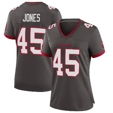 ＃45 Women's Deion Jones Game Tampa Bay Buccaneers Pewter Alternate Jersey