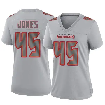 ＃45 Women's Deion Jones Gray Game Tampa Bay Buccaneers Atmosphere Fashion Jersey