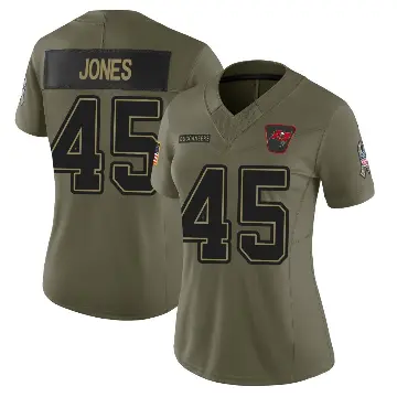 ＃45 Women's Deion Jones Olive Limited Tampa Bay Buccaneers 2025 Salute to Service Jersey