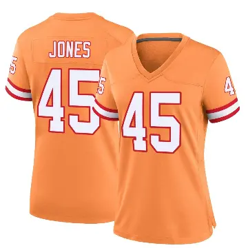 ＃45 Women's Deion Jones Orange Game Tampa Bay Buccaneers Throwback Jersey