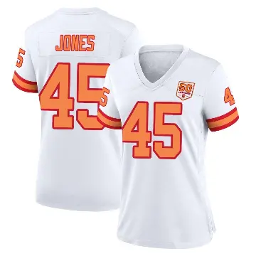 ＃45 Women's Deion Jones White Game Tampa Bay Buccaneers '76 50th Season Jersey