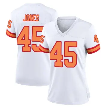 ＃45 Women's Deion Jones White Game Tampa Bay Buccaneers '76 Jersey