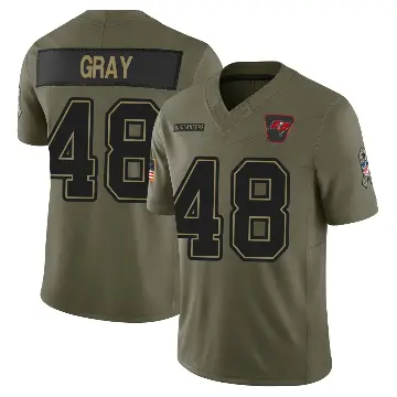 ＃48 Men's J.T. Gray Olive Limited Tampa Bay Buccaneers 2025 Salute to Service Jersey