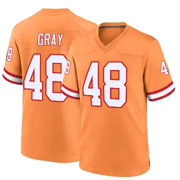 ＃48 Men's J.T. Gray Orange Game Tampa Bay Buccaneers Throwback Jersey