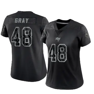 ＃48 Women's J.T. Gray Black Limited Tampa Bay Buccaneers Reflective Jersey