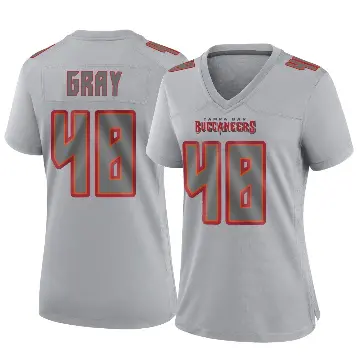 ＃48 Women's J.T. Gray Gray Game Tampa Bay Buccaneers Atmosphere Fashion Jersey