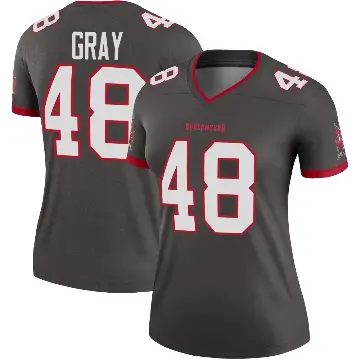 ＃48 Women's J.T. Gray Legend Tampa Bay Buccaneers Pewter Alternate Jersey