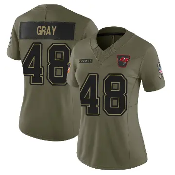 ＃48 Women's J.T. Gray Olive Limited Tampa Bay Buccaneers 2025 Salute to Service Jersey