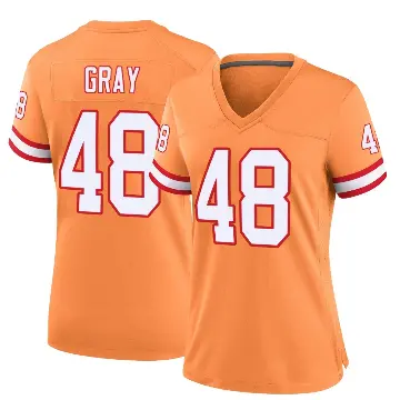 ＃48 Women's J.T. Gray Orange Game Tampa Bay Buccaneers Throwback Jersey