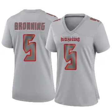＃5 Women's Jack Browning Gray Game Tampa Bay Buccaneers Atmosphere Fashion Jersey