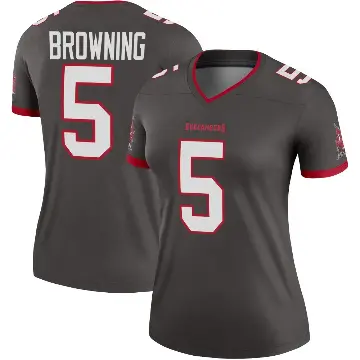 ＃5 Women's Jack Browning Legend Tampa Bay Buccaneers Pewter Alternate Jersey