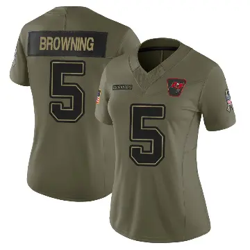 ＃5 Women's Jack Browning Olive Limited Tampa Bay Buccaneers 2025 Salute to Service Jersey