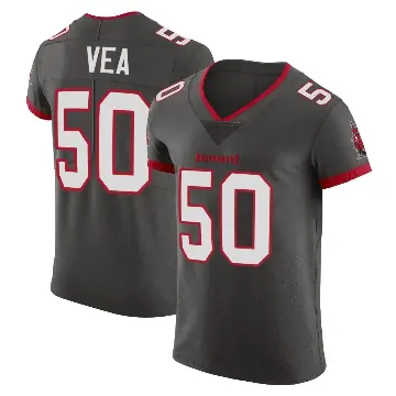 ＃50 Men's Vita Vea Elite Tampa Bay Buccaneers Pewter Alternate Vapor Jersey