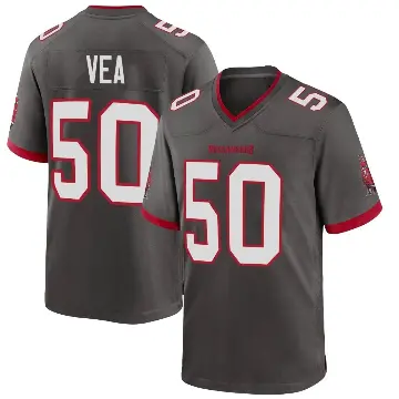 ＃50 Men's Vita Vea Game Tampa Bay Buccaneers Pewter Alternate Jersey