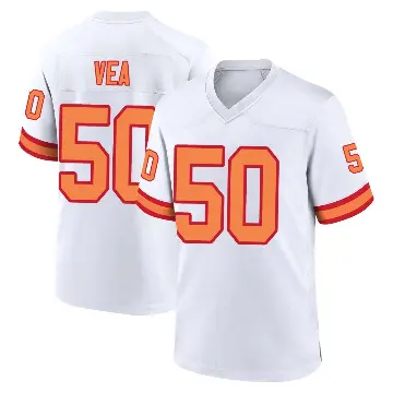 ＃50 Men's Vita Vea White Game Tampa Bay Buccaneers '76 Jersey