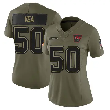 ＃50 Women's Vita Vea Olive Limited Tampa Bay Buccaneers 2025 Salute to Service Jersey