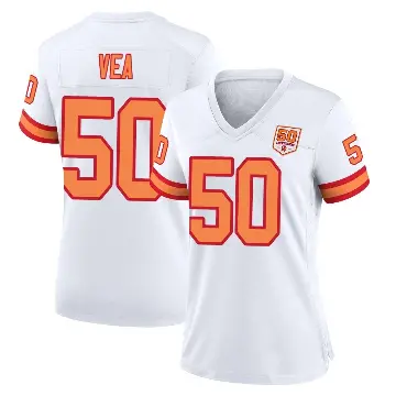 ＃50 Women's Vita Vea White Game Tampa Bay Buccaneers '76 50th Season Jersey